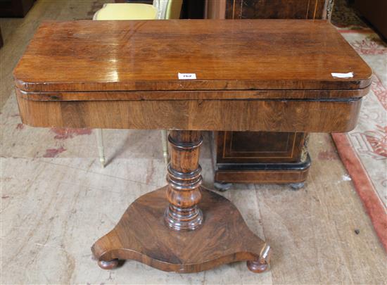 19th Centrury Rosewood card table(-)